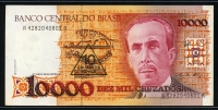 브라질 Brazil 1989-1990 10 Cruzados Novos on 10,000 Cruzados,P218b,Series #4172-4502 (1990),미사용