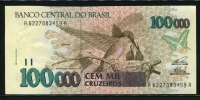 브라질 Brazil 1987-1988,1000 Cruzados,P213b,미사용
