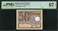 단치히 그단스크  Danzig 1919 50 Pfennig P11 PMG 67 EPQ 완전미사용