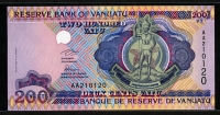 바누아투 Vanuatu 1995 200 Vatu,P8a,Sign Ngwela&Tapagararua,Series AA, TDLR,미사용