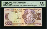 바누아투 Vanuatu 2006 5000 Vatu,P15,Sign 5, PMG 65 EPQ 완전미사용