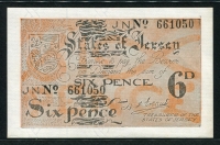 저지 Jersey 1941-1942 6 Pence,P1a, 미사용