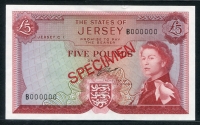 저지 Jersey 1963 5 Pounds, Specimen,P9s2, 미사용