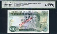 저지 Jersey 1976-1988, 10 Pounds,P13as, Collector Specimen, Legacy 66 PPQ 완전미사용