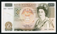 영국 Great Britain 1981-1988 50 Pounds P381a D.H.F. Somerset, 미사용