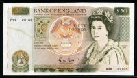 영국 Great Britain 1988-1991 50 Pounds P381b Sign G.M.Gill 미사용