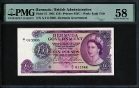버뮤다 Bermuda 1964 10 Pounds P22 PMG 58 준미사용