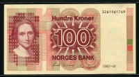노르웨이 Norway 1987 100 Kroner,P43c, 미사용