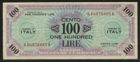 이탈리아 Italy 1943 A, 연합군 점령 지역 100 Lire,M21a,미품