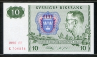 스웨덴 Sweden 1990 10 Kronor P52e 미사용