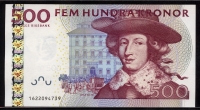스웨덴 Sweden 2001-2002  500 Kronor P66a Sign Urban Backstrom 미사용(-)