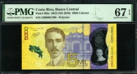 코스타리카 Costa Rica 2018(2020) 5000Colones,P282a,PMG 67 EPQ Superb 완전미사용