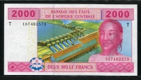 중앙아프리카 Central African States 2002 2000Francs, P108T, 미사용