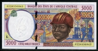 중앙아프리카 Central African States 2002 5000 Francs,P404L,미사용