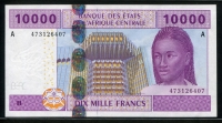 중앙아프리카 Central African States 2002 10000Francs, P410A,미사용