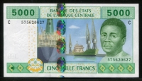 중앙아프리카 Central African States 2002 5000 Francs,P609C,미사용