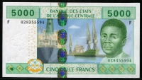 중앙아프리카 Central African States 2002 5000 Francs,P509F,미사용