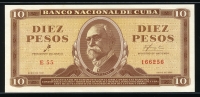 쿠바 Cuba 1961 10 Pesos,P96a,미사용