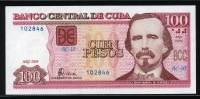 쿠바 Cuba 2004 100 Pesos,P129a,미사용