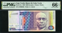 카보베르데 Cape Verde 1989 25000 Escudos P61a PMG 66 EPQ 완전미사용