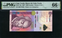 카보베르데 Cape Verde 2007 1000 Escudos P70a PMG 66 EPQ 완전미사용