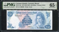 케이만 Cayman Islands 1974(1987) 50 Dollars,P10,PMG 65 EPQ 완전미사용