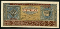 크로아티아 Croatia 1943 5000 Kuna,P13,미사용