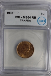 캐나다 1937년 1센트 ICG MS 64 RB 미사용