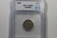 캐나다 1948년 10센트 ICG AU53 준미사용