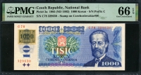 체코 Czech Republic 1985(1993) 1000 Korun P3a PMG 66 EPQ 완전미사용