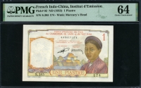 인도차이나 French Indo-China 1953 1 Piastre,P92,PMG 64 미사용