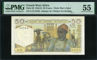 프랑스령 서아프리카 French West Africa 1944-1954 50 Francs P39 PMG 55 준미사용