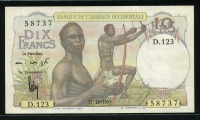 프랑스령 서아프리카 French West Africa 1946-1954(1953) 10 Francs,P37,미사용(-)