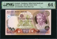 아일랜드 Ireland Northern 1987 Allied Irish Banks plc 20 Pounds P8b PMG 64 EPQ 미사용