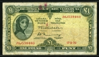 아일랜드Ireland Republic 1970 1 Pound P64b 미품