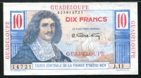 과들루프 Guadeloupe 1947-1949,10 Francs,P32, 극미품