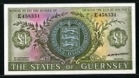 건지 Guernsey 1969-1975 1 Pound P45b Sign Hodder 미사용