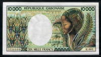 가봉 Gabon 1983-1991 10000 Francs,P7a,Signature 9, 미사용