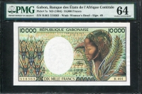가봉 Gabon 1984 10000 Francs,P7a,Signature 9,PMG 64 미사용