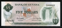 가이아나 Guyana 1966-1992 5 Dollars,P22e, 미사용