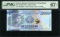 기니 Guinea 2018 20000 Francs,P50b,PMG 67 EPQ 퍼펙트 완전미사용