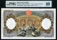 이탈리아 Italy 1930-1936 1000 Lire P56b PMG 40 극미품 ( 뒷면 테이프자국)