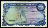 동아프리카 East Africa 1964 20 Shillings,P47, 미품