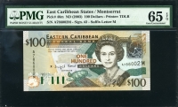 동카리브 East Caribbean States 2003 100 Dollars P46m PMG 65 EPQ 완전미사용