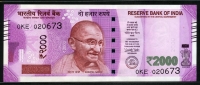 인도 India 2017 2000 Rupees P116c,Without Plate Letter, 미사용