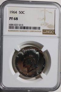 미국 1964년 케네디 하프 달러(50C) 은화 NGC PF 68