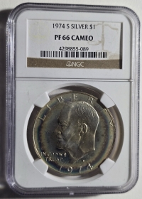 미국 1974년 S 아이젠하워 1달러 프루프 은화 NGC PF 66 CAMEO