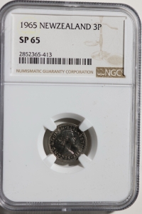 뉴질랜드 1965년 엘리자베스 2세 3펜스 NGC SP 65 (Specimen)