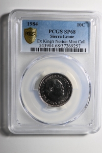 시에라리온 1984년 10센트 Specimen PCGS SP68