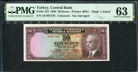 터키 Turkey 1930 50 Kurus,P133,PMG 63 미사용